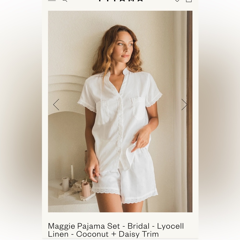 PIYAMA MAGGIE SET WHITE SIZE M